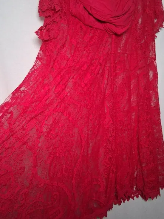 Torrid Size 4 Dress Plus Size 4X Hot Pink Lace Tank Dress Lining Barbiecore - Picture 4 of 14